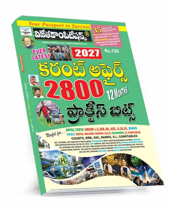 Current Affairs 2800 Practice bits 2027 (Telugu Medium)